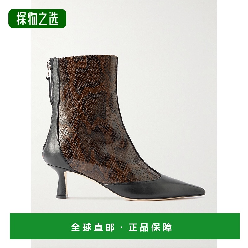 香港直邮aeyde 女士 Sila 光滑蛇皮质感短靴 A11AB0611061223225M