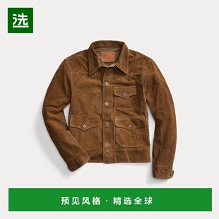欧洲直邮RALPH LAUREN拉夫劳伦 RRL原色绒面革夹克