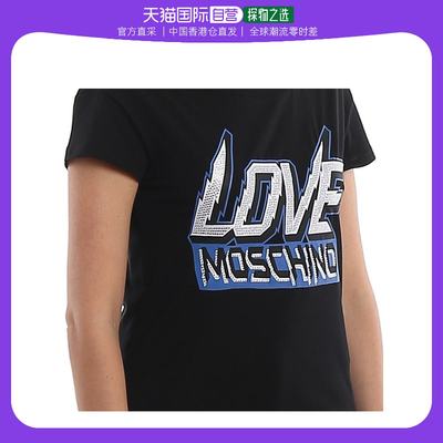 香港直邮Love MoschinoLOVE MOSCHINO 女黑色女士T恤 W4F301P-387
