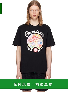 1h可退 香港直邮Casablanca 男士 黑色 Mushroom Emblem T 恤 MPF