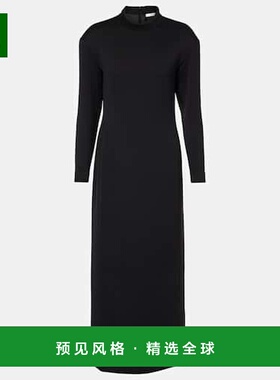 香港直邮The Row 女士 Arno 羊毛长款连衣裙 black黑色 舒适时尚