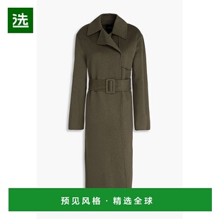 香港直邮THEORY 希尔瑞 女士 束带羊毛羊绒混纺毛毡大衣 M0701416