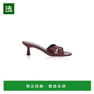 1h可退 香港直邮aeyde 女士 Vero 皮质凉鞋 red红色 舒适时尚高跟