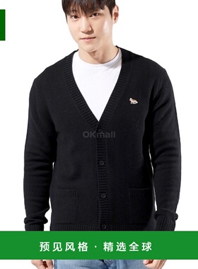 韩国直邮Maison Kitsune男款外套黑色V领HM00501KT1006-BK/P199