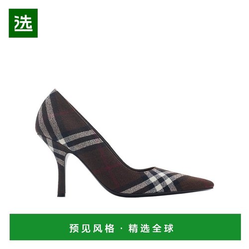 香港直邮Burberry 格纹 Dame 高跟鞋 81141311一脚蹬