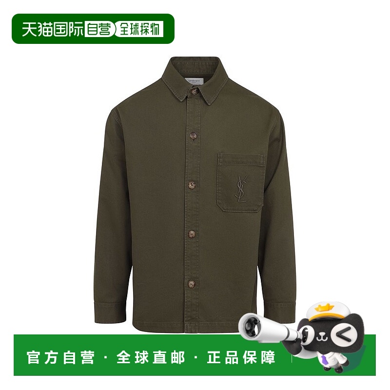 1h可退 香港直邮Saint Laurent 圣罗兰 男士 Cassandre 紐扣襯衫