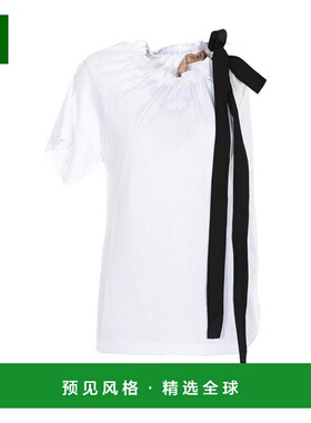 香港直邮N21 女士POLO衫 F07141571101 AW2024 白色 单袖罩衫