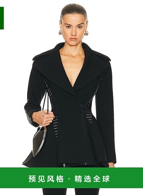 1h可退 香港直邮Alaïa 女士 ALAÏA 合身夹克(黑色) AA9M03204X037