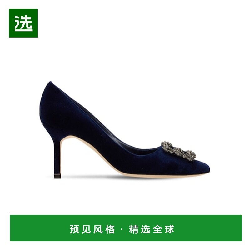 香港直邮Manolo Blahnik 海军蓝徽标高跟鞋 74I0C4017