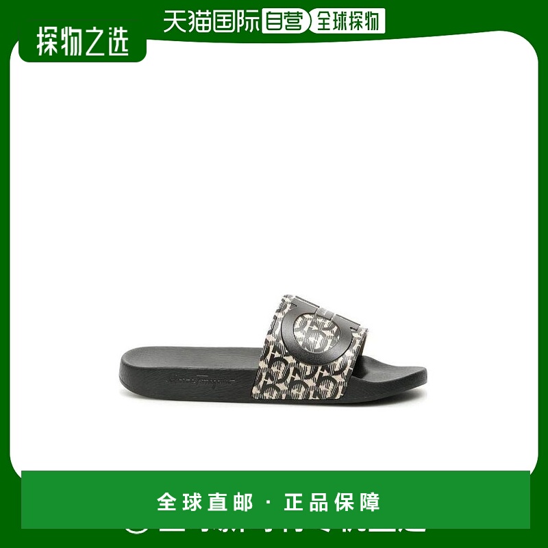 香港直邮Salvatore Ferragamo 徽标印花拖鞋 02C308