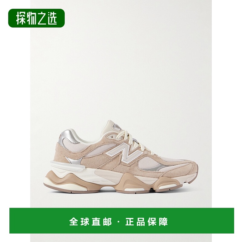 香港直邮New Balance 新百伦 女士 9060 金属边绒面革网纱运动鞋