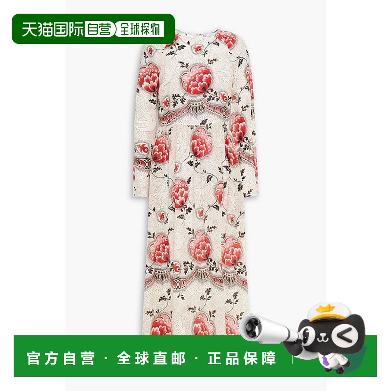 1h可退 香港直邮Red Valentino 红·华伦天奴 女士 褶皱印花真丝