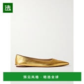 香港直邮Gabriela Hearst 女士 1h可退 Fleur 精饰金属感皮质芭蕾