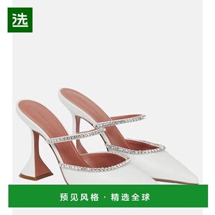 1h可退 香港直邮Amina Muaddi 女士 Gilda 精饰皮质凉拖