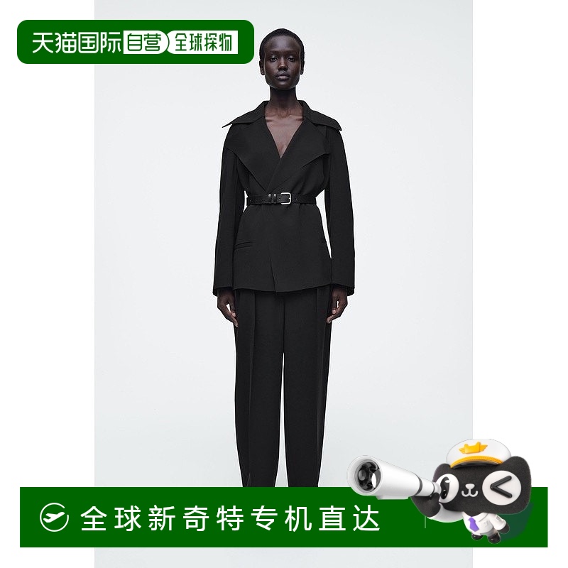 欧洲直邮COS 女士黑色醋酸西服新款