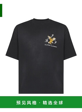 1h可退 香港直邮AMIRI 男士 黑色棉质T恤 AMJYTE1232 black黑色