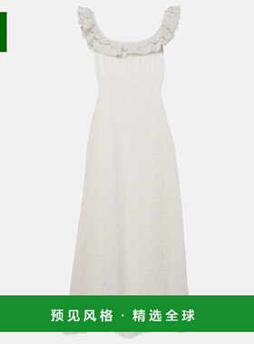 1h可退 香港直邮RIXO 女士 Patsy 马德拉刺绣棉质中长连衣裙