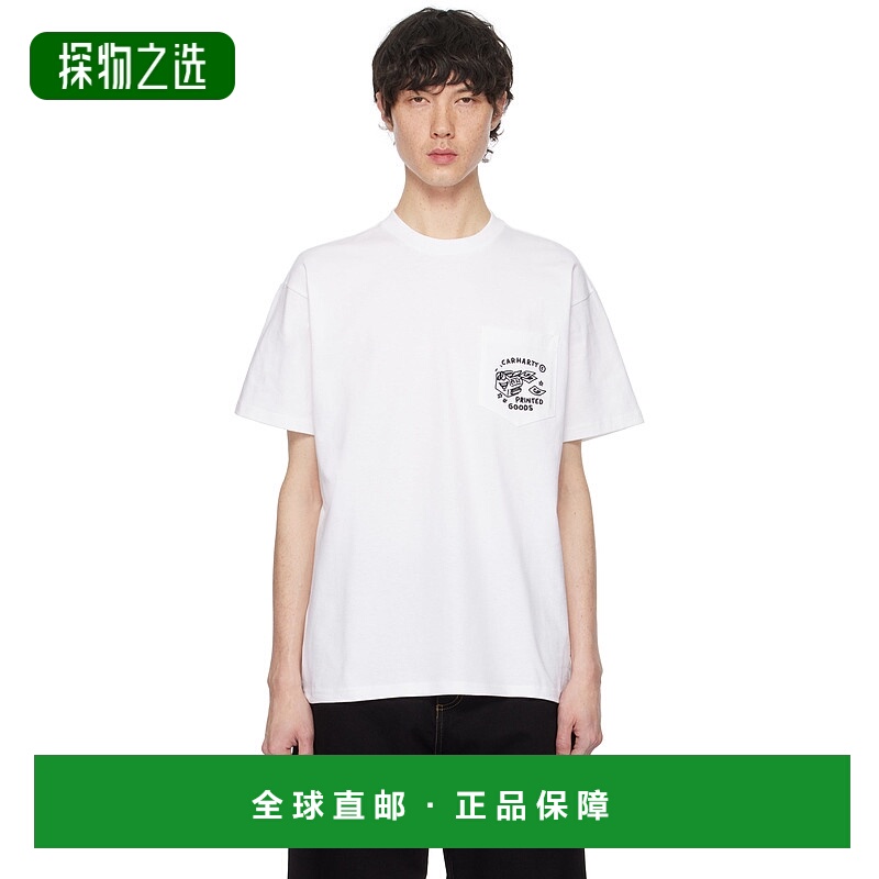 1h可退 香港直邮CARHARTT WIP 男士 白色 Fragments Pocket T 恤