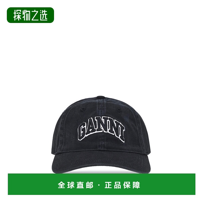 1h可退 香港直邮GANNI 甘尼 女士 圆顶棒球帽 A6900 black黑色 舒
