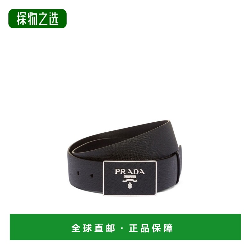 【99新未使用】香港直邮Prada Saffiano皮革徽标腰带 2CC534053