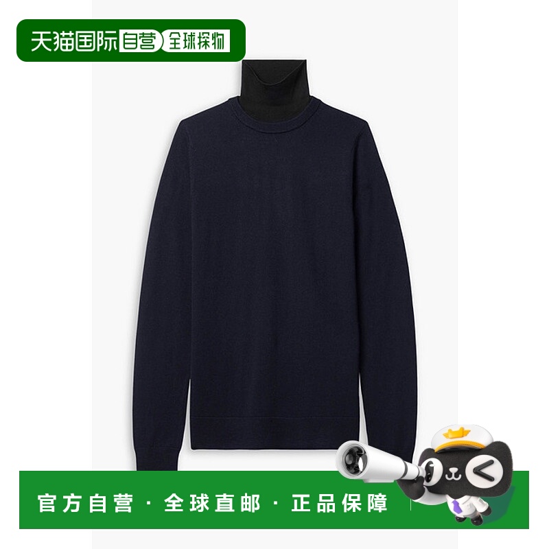 1h可退 香港直邮TOTÊME 女士 Two-tone 羊毛高领毛衣 234WRTWTP17