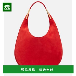 1h可退 香港直邮SAVETTE 女士 佛罗伦萨小号绒面革肩包 red红色