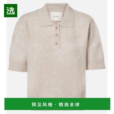 1h可退 香港直邮LISA YANG 女士 Carolyn 羊绒Polo毛衣 beige米色