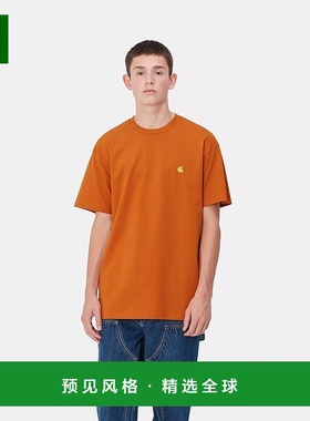 欧洲直邮Carhartt Wip 男士橙色棉短袖T恤针织