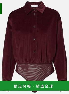 1h可退 香港直邮MaxMara 麦斯玛拉 女士 Fertile 棉质天鹅绒连体