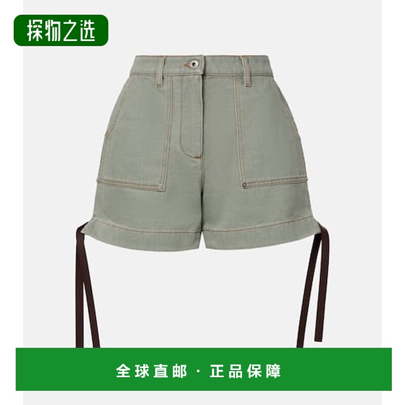 香港直邮LOEWE 罗意威 女士 高腰棉质工装短裤 green绿色 舒适时