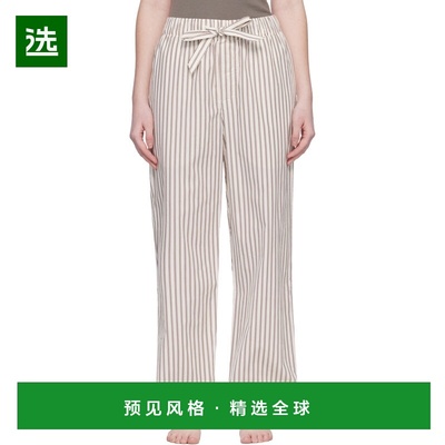 1h可退 香港直邮Tekla 女士 灰白色 & 棕色睡裤 PPLPANTS1
