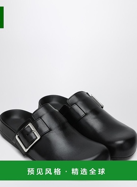 1h可退 香港直邮LOEWE 罗意威 女士 SABOT EASE 黑色皮质搭扣凉鞋