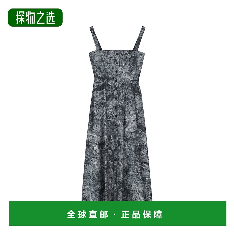香港直邮DIOR 迪奥 女士 Christian 全印花無袖連身裙 441D57A332