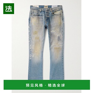 1h可退 香港直邮gallery dept 男士 Greased 646 直筒磨破牛仔裤