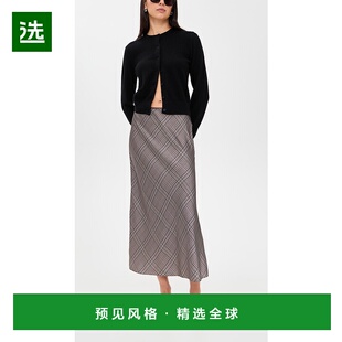 1h可退 香港直邮VINCE 女士 Shaped 压纹格子下摆半身裙