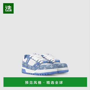 1h可退 欧洲直邮LV/路易威登 女士蓝色/白色牛仔布休闲运动鞋新款