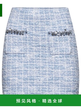 香港直邮SELF-PORTRAIT 女士半身裙 SS25014SKBL SS2025 灰色