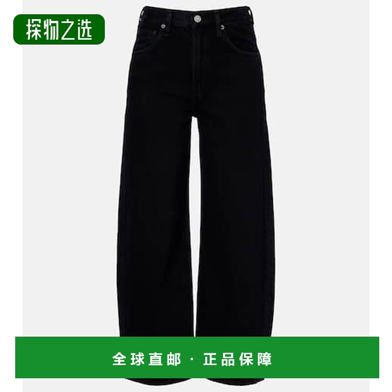 香港直邮AGOLDE 女士 Curve barrel-leg 低腰短款中腰牛仔裤
