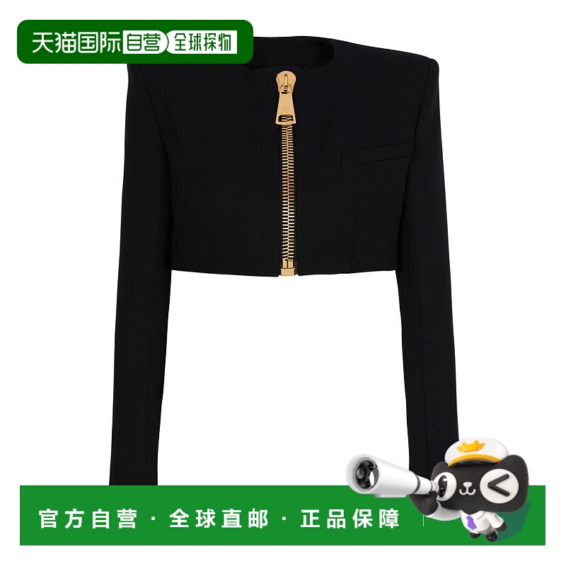 香港直邮Balmain 短款无领夹克 FF0SD228WC09羊毛