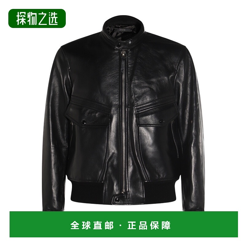 香港直邮Tom Ford 拉链皮夹克 LBS075LMN028立领