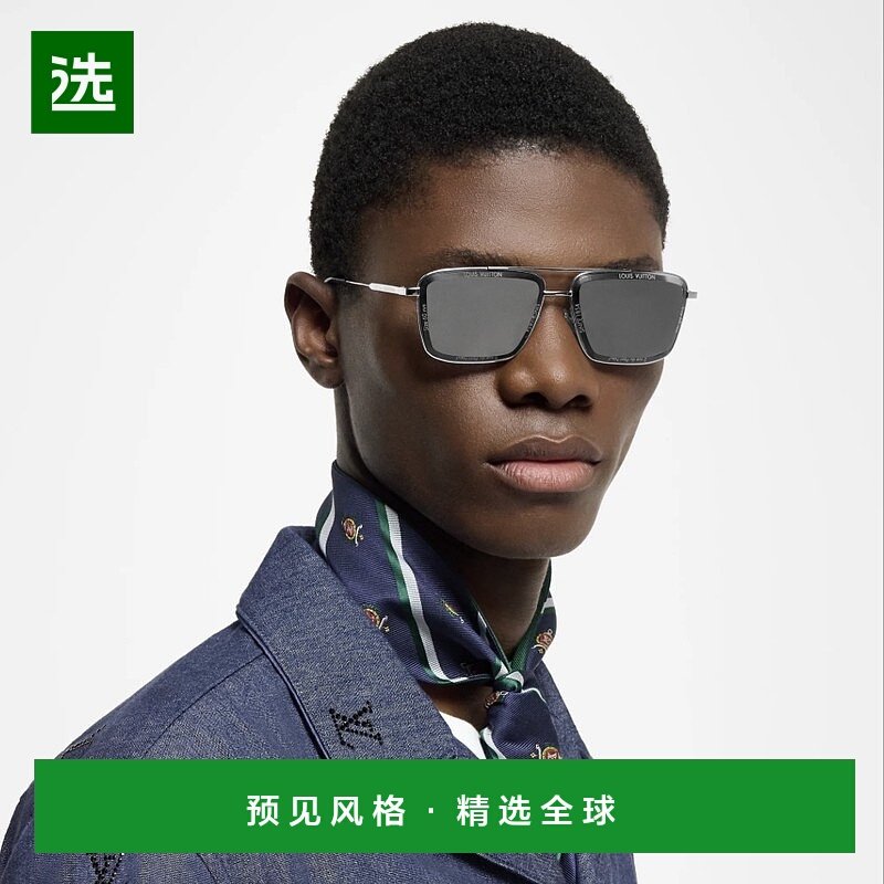 1h可退 欧洲直邮LV/路易威登 男士银色金属太阳镜正品百搭显脸小