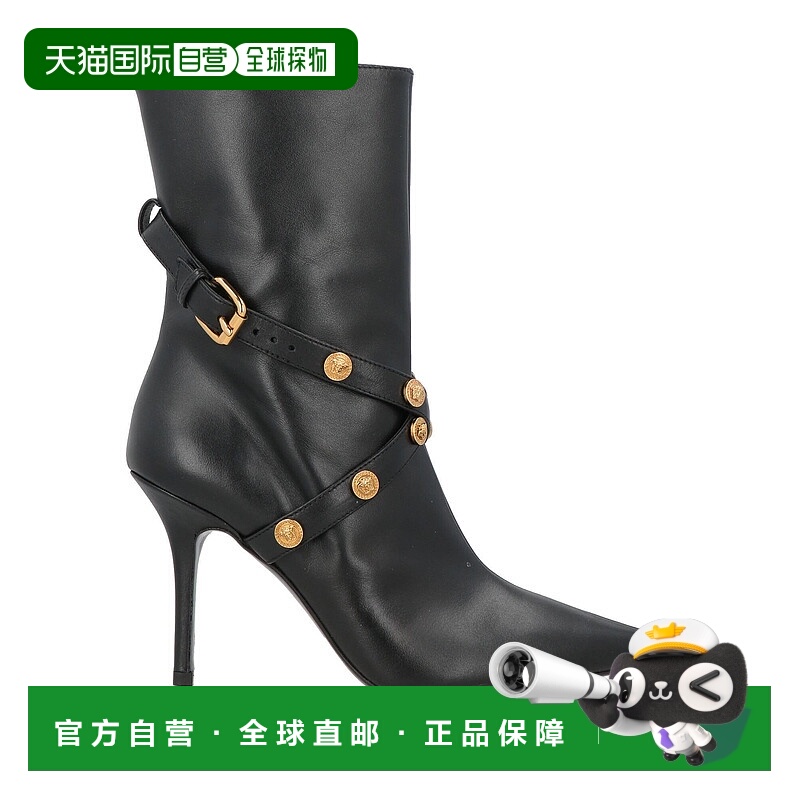 1h可退 香港直邮Versace 范思哲 女士 脚踝靴 black黑色 舒适时尚
