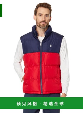 【美国直邮】U S POLO ASSN 拼色羽绒背心 男装羽绒服 轻便保暖