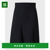 美国直邮 字裙 Akris 1h可退 羊毛双面褶皱高腰 女装 半身裙