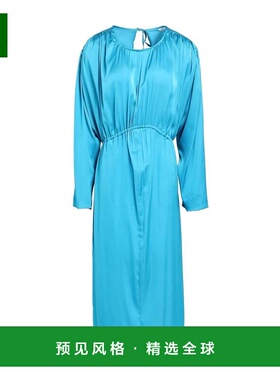 【美国直邮】TOPSHOP女士连衣裙圆领长袖缎面修身时尚 优雅自然女