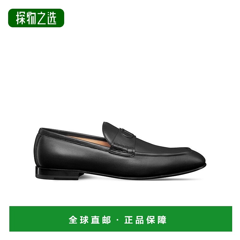 1h可退 欧洲直邮Dior 迪奥 男士黑色牛皮乐福鞋新款男鞋一脚蹬