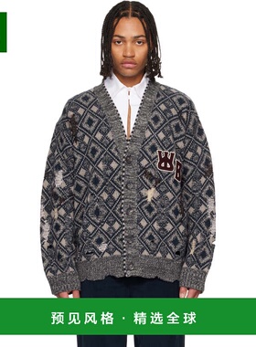 1h可退 香港直邮Wales Bonner 男士 灰色 The Sibling 开衫 UA25K