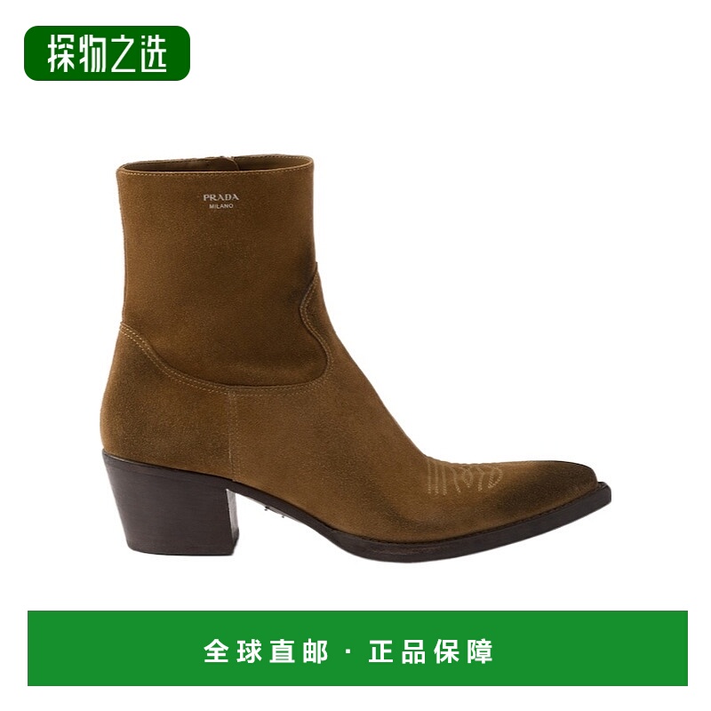 香港直邮Prada 绒面革短靴 1T050O054F045