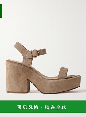 1h可退 香港直邮Gabriela Hearst 女士 Iman 绒面革防水台凉鞋 22