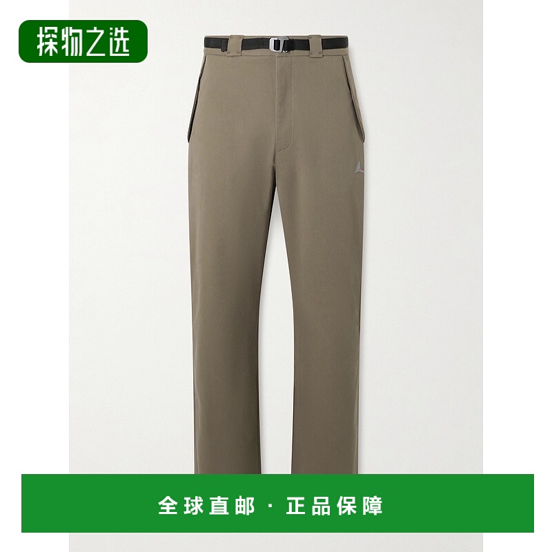 香港直邮Roa 男士 修身直筒Logo刺绣束带棉混纺斜纹布裤子 RBMW03